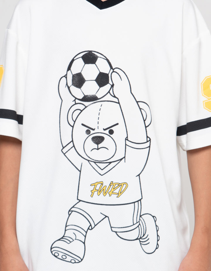 Nevada V Neck Polymesh Print Bear Kaos Oversize Anak Laki-laki
