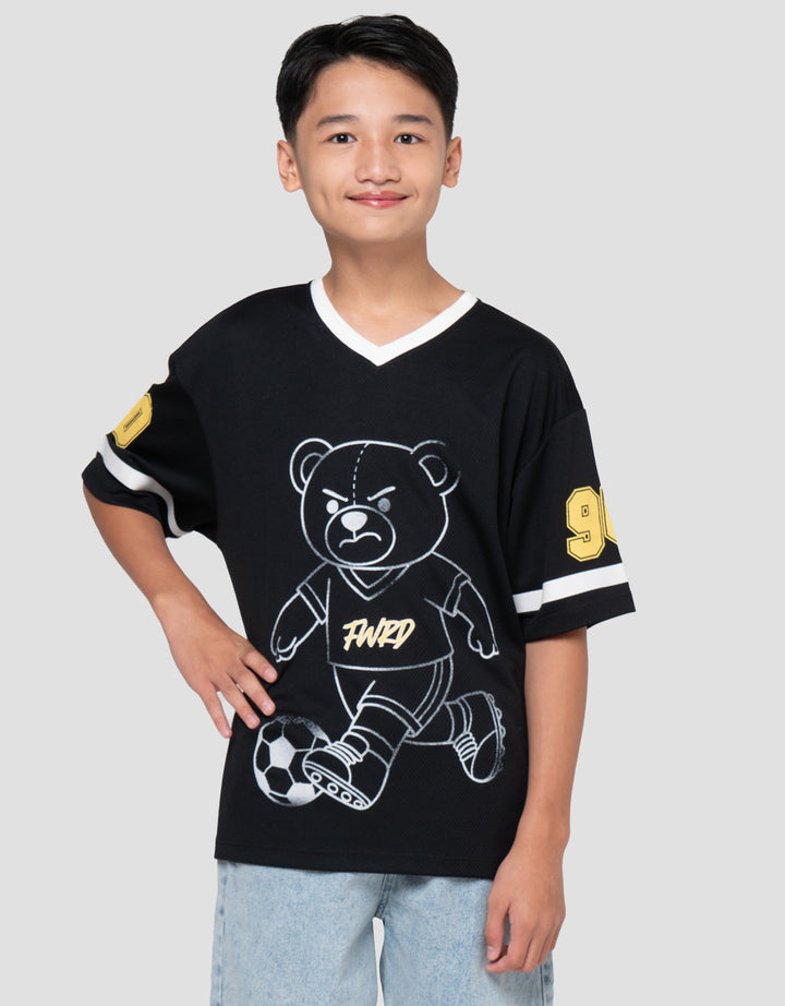 Nevada V Neck Polymesh Print Bear Kaos Oversize Anak Laki-laki