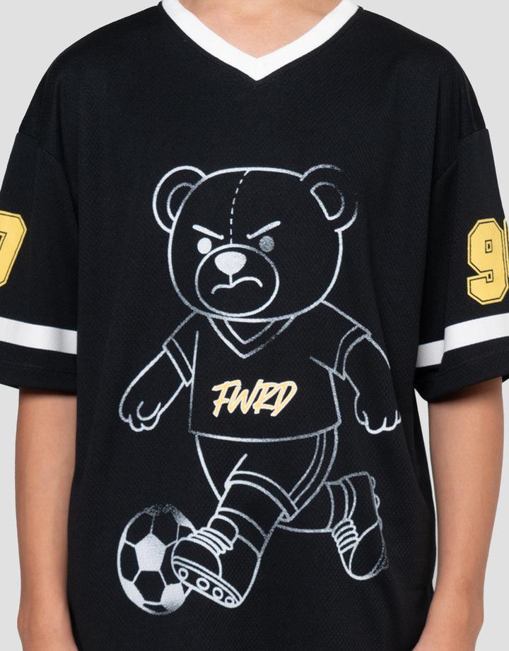 Nevada V Neck Polymesh Print Bear Kaos Oversize Anak Laki-laki