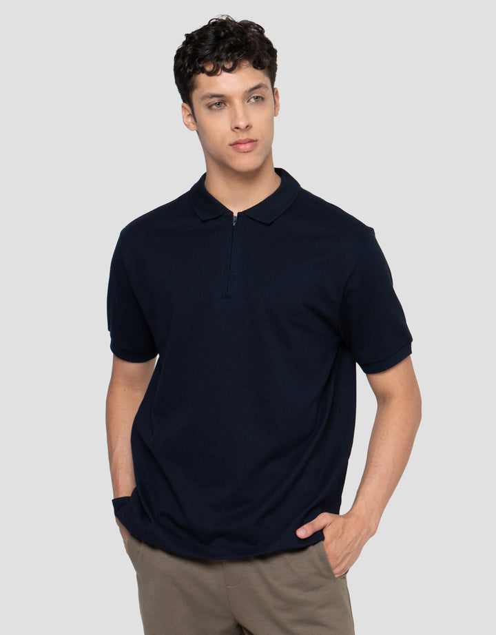 Cole Waffle Hidden Zipper Smart Fit Kaos Polo Pria