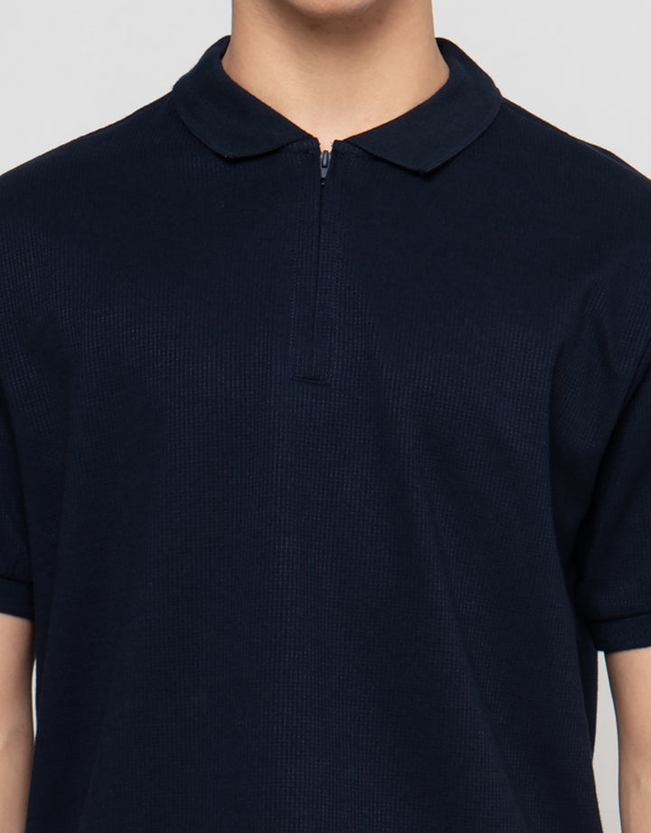 Cole Waffle Hidden Zipper Smart Fit Kaos Polo Pria