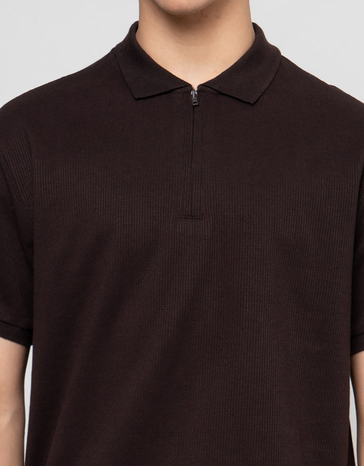 Cole Waffle Hidden Zipper Smart Fit Kaos Polo Pria