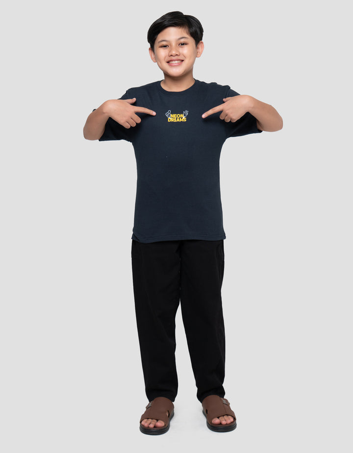 Nevada Print Flocking Samping Kaos Anak Laki-laki