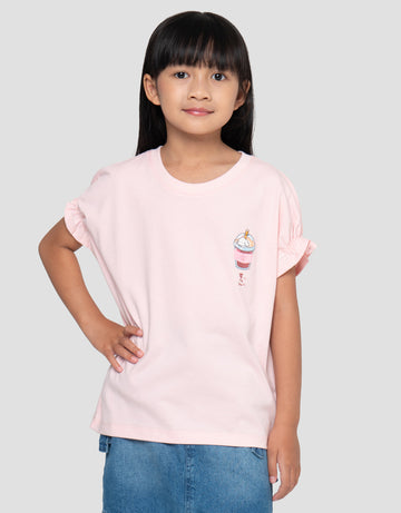 SUKO GRAPHIC LENGAN VARIASI PRINT DRINK KAOS ANAK PEREMPUAN