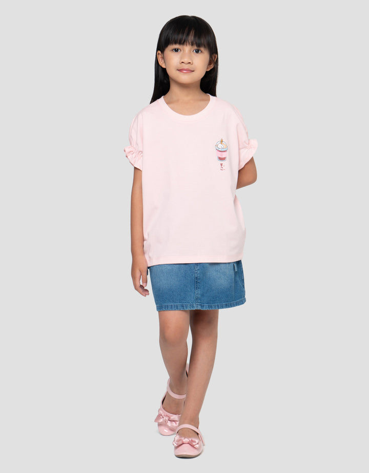 SUKO GRAPHIC LENGAN VARIASI PRINT DRINK KAOS ANAK PEREMPUAN