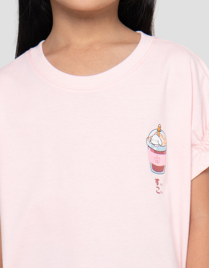 SUKO GRAPHIC LENGAN VARIASI PRINT DRINK KAOS ANAK PEREMPUAN