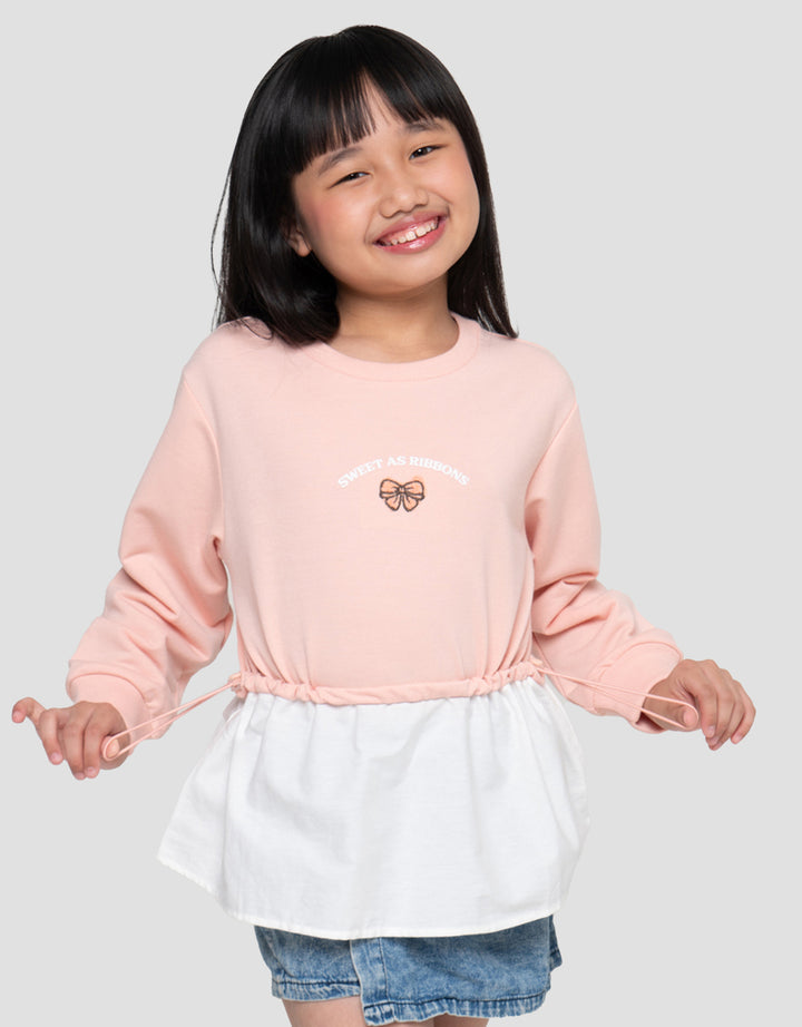 Little M Sweet As Ribbon Print Kaos Anak Perempuan