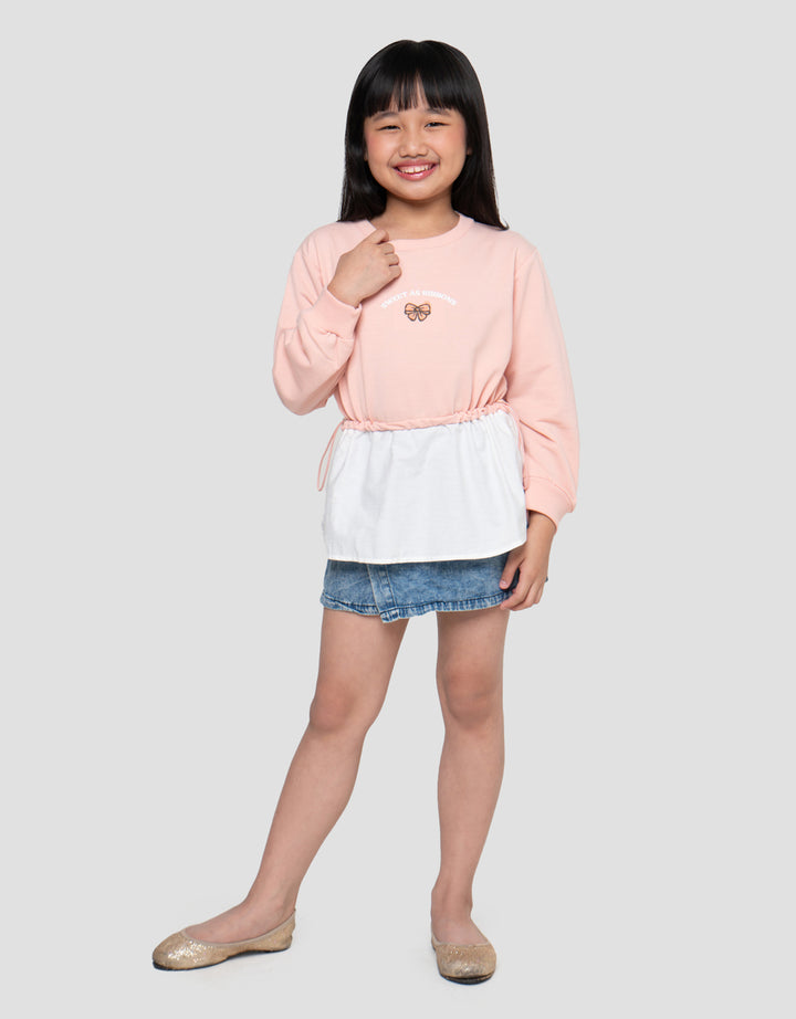 Little M Sweet As Ribbon Print Kaos Anak Perempuan