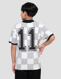 Nevada Collar Full Both Sides Print Check Kaos Oversize Anak Laki-laki