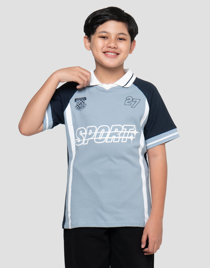 Nevada Collar Both Sides Print Big Number Kaos Oversize Anak Laki-laki