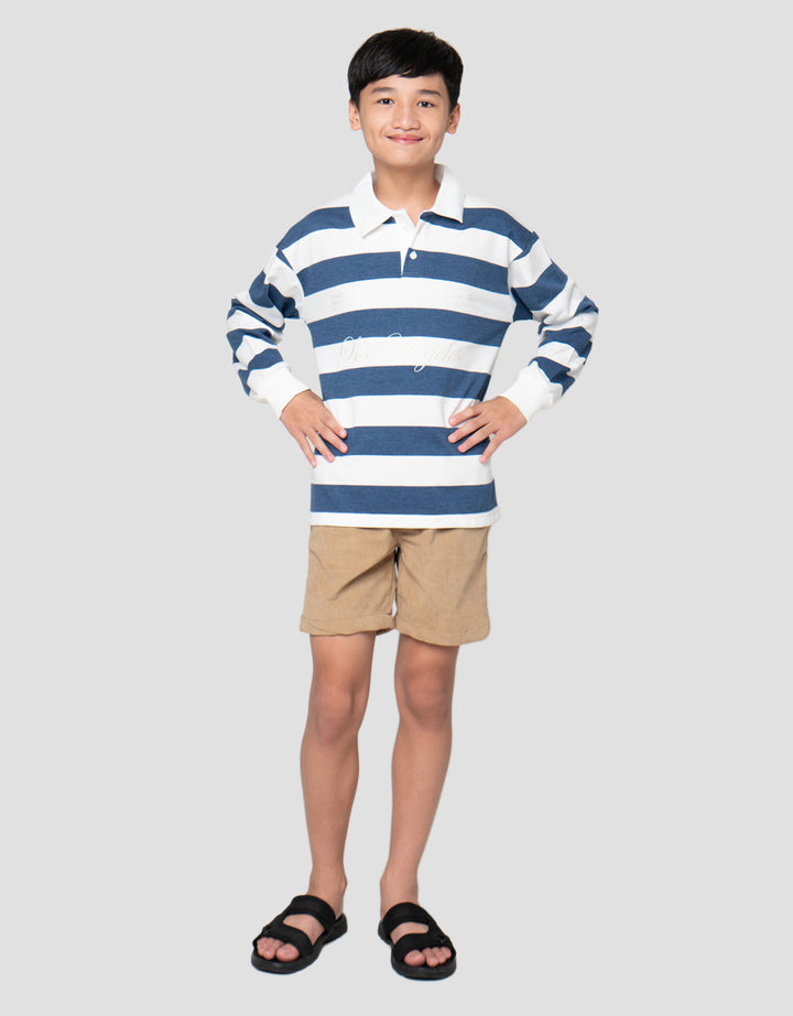 Nevada Loose Stripe With Collar Sweater Anak Laki-Laki