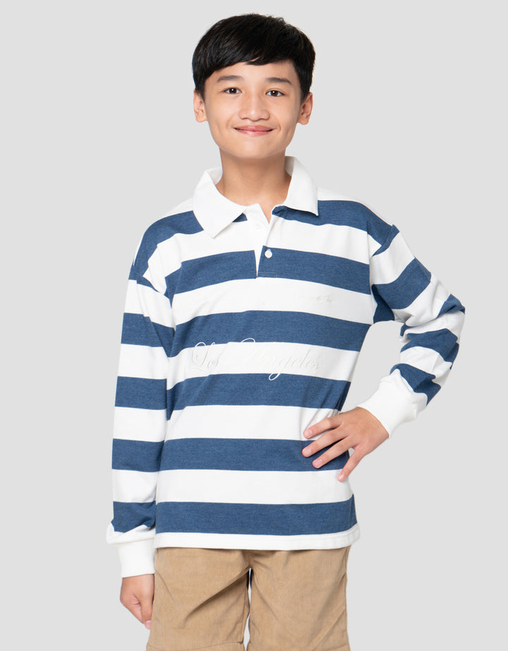 Nevada Loose Stripe With Collar Sweater Anak Laki-Laki