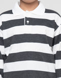 NEVADA LOOSE STRIPE WITH COLLAR WOVEN AND EMBRO SWEATER ANAK LAKI-LAKI