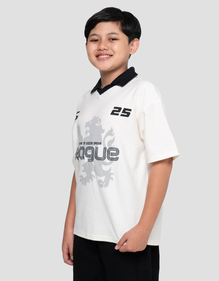 Nevada Texture League Kaos Polo Oversize Anak Laki-laki