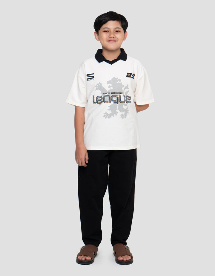 Nevada Texture League Kaos Polo Oversize Anak Laki-laki