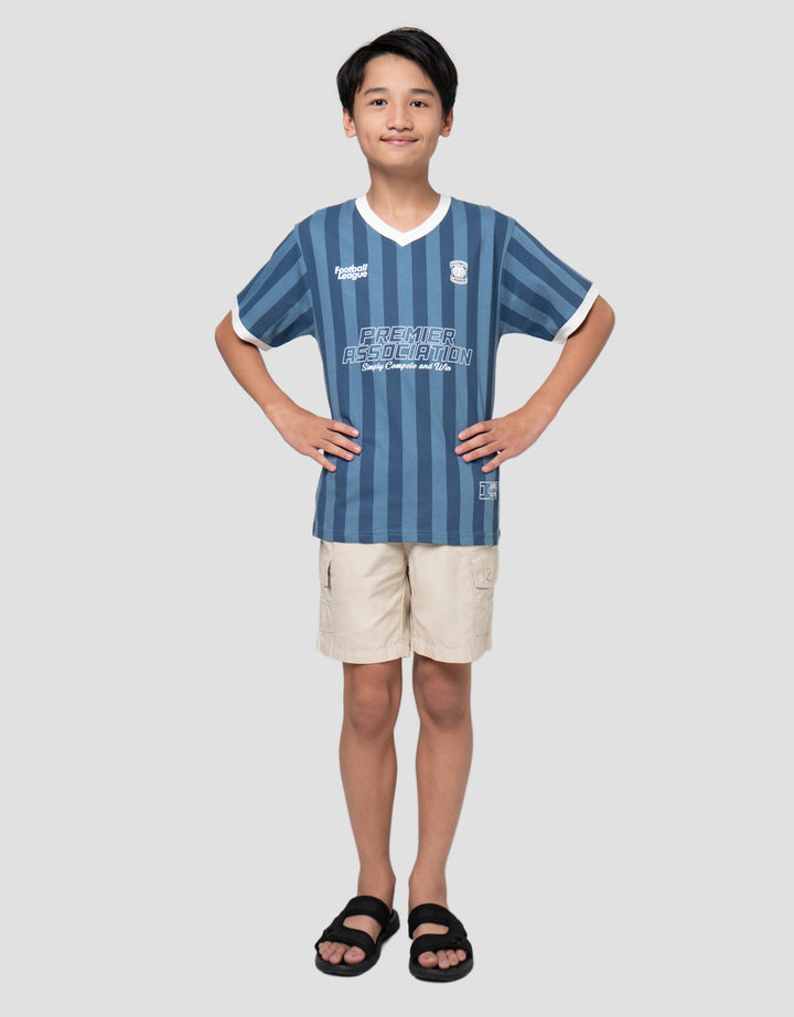 Nevada Full Print Stripe Soccer Kaos Anak Laki-Laki