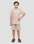 Nevada Double Knit Small Print Pakaian Setelan Anak Laki-laki