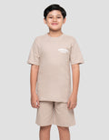 Nevada Double Knit Small Print Pakaian Setelan Anak Laki-laki