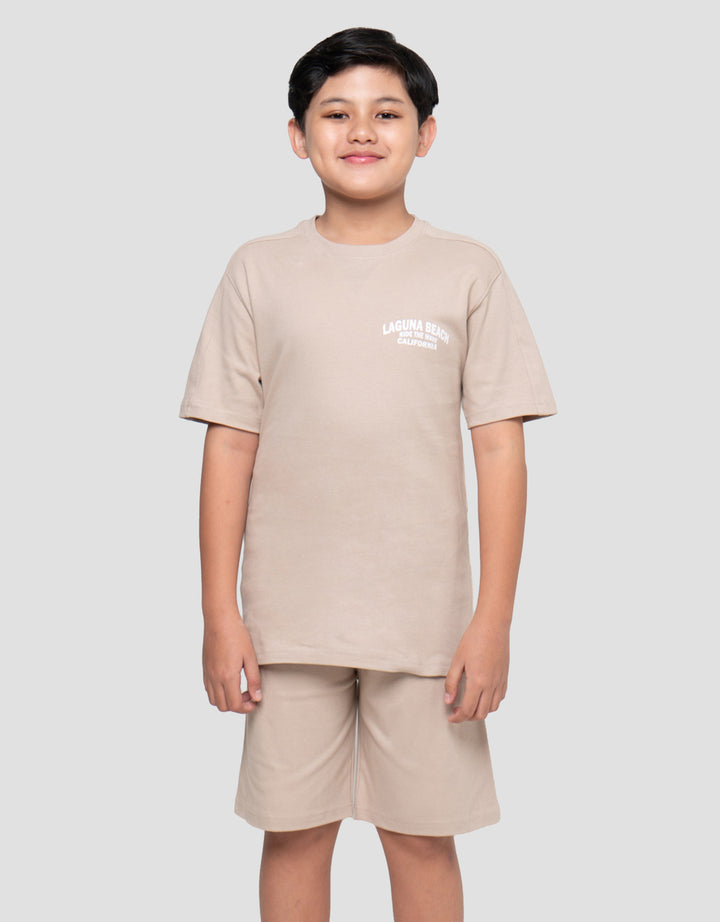 Nevada Double Knit Small Print Pakaian Setelan Anak Laki-laki