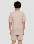 Nevada Double Knit Small Print Pakaian Setelan Anak Laki-laki