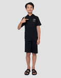 Nevada Double Knit Hoodie With Patch Pakaian Setelan Anak Laki-Laki