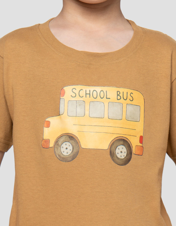 Little M School Bus Kaos Anak Laki-Laki