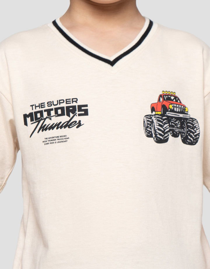 Little M Krah V Motors Kaos Oversize Anak Laki-Laki