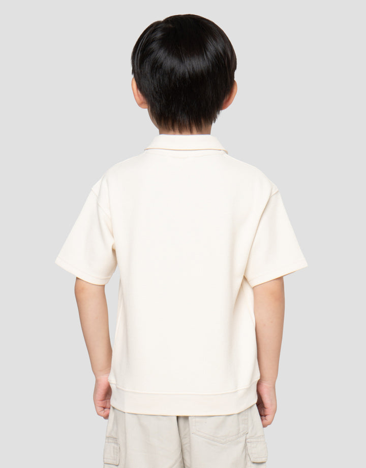 Little M Kerah V Tex Rib Bwh Kaos Anak Laki-Laki