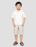 Little M Kerah V Tex Rib Bwh Kaos Anak Laki-Laki