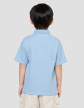 Little M Kerah Resl Texture Kaos Oversize Anak Laki-Laki