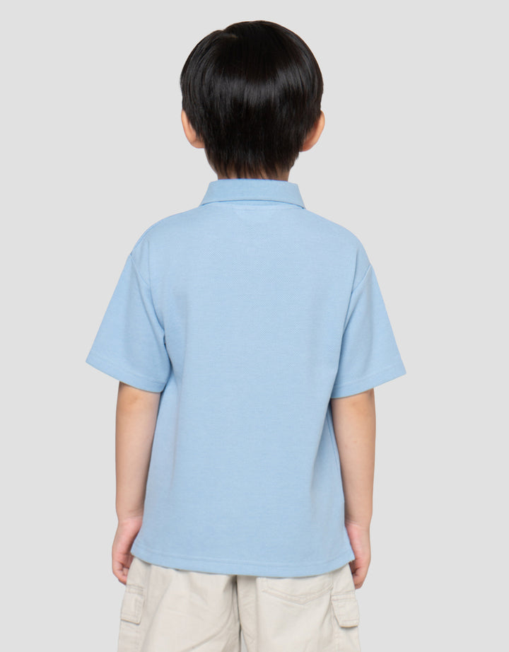 Little M Kerah Resl Texture Kaos Oversize Anak Laki-Laki