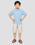 Little M Kerah Resl Texture Kaos Oversize Anak Laki-Laki