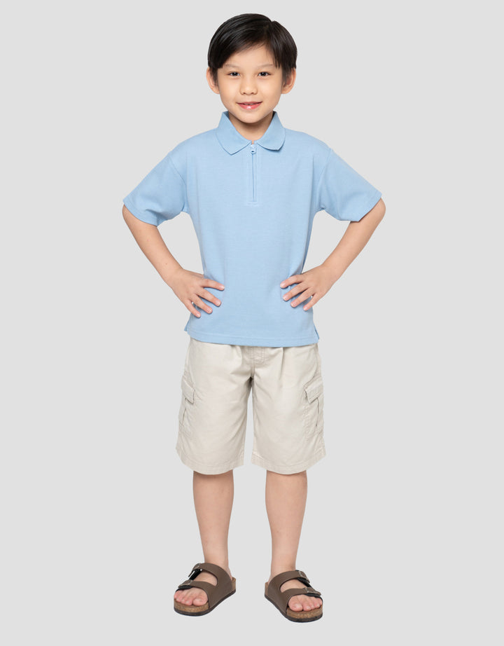Little M Kerah Resl Texture Kaos Oversize Anak Laki-Laki