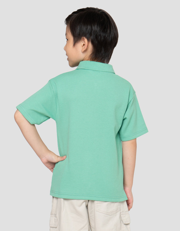 Little M Kerah Resl Texture Kaos Oversize Anak Laki-Laki