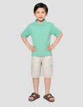 Little M Kerah Resl Texture Kaos Oversize Anak Laki-Laki
