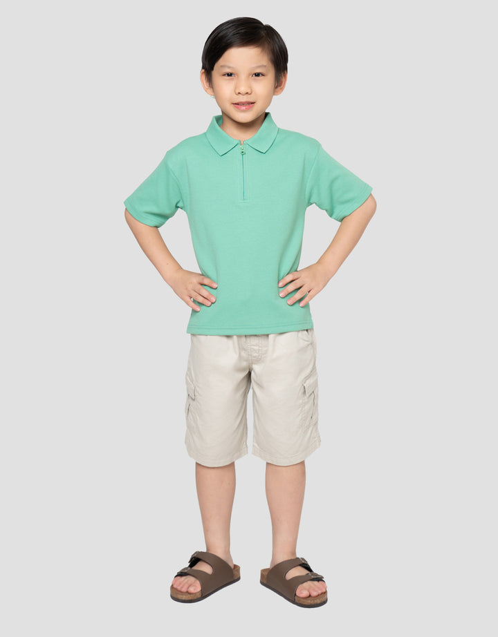 Little M Kerah Resl Texture Kaos Oversize Anak Laki-Laki