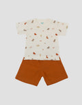 Little M Print Dino Pakaian Setelan Bayi
