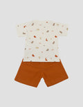 Little M Print Dino Pakaian Setelan Bayi