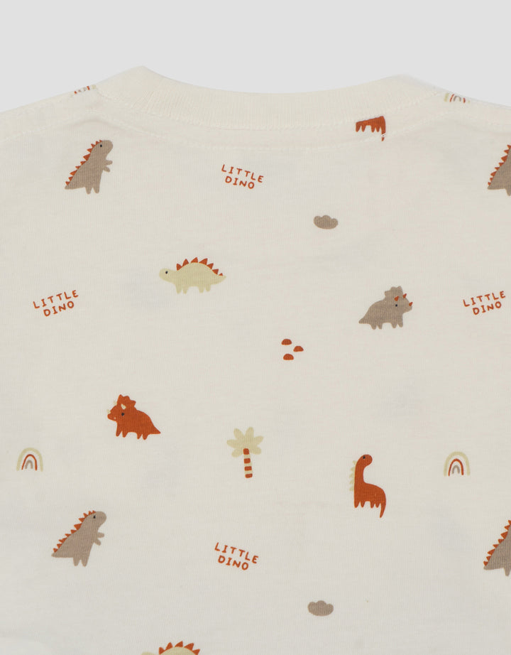 Little M Print Dino Pakaian Setelan Bayi