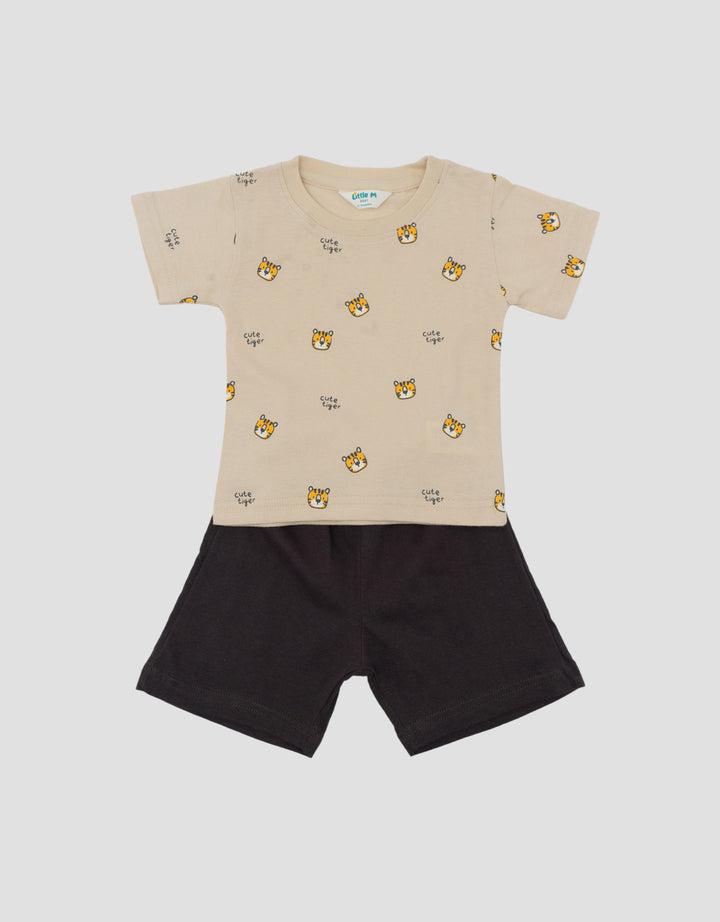 Little M Print Bear In Jungle Pakaian Setelan Bayi