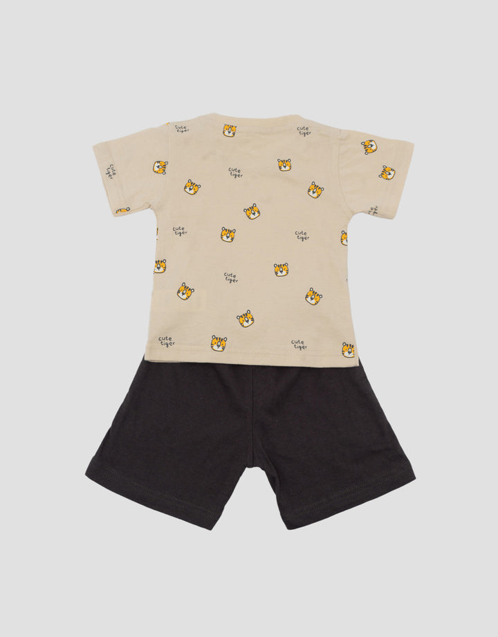 Little M Print Bear In Jungle Pakaian Setelan Bayi