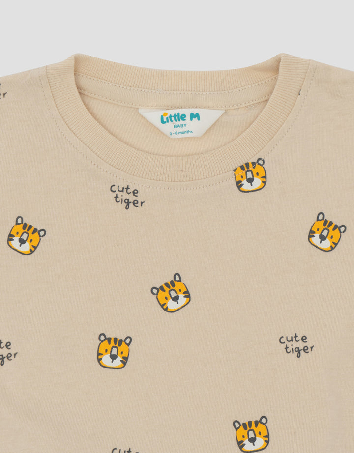 Little M Print Bear In Jungle Pakaian Setelan Bayi