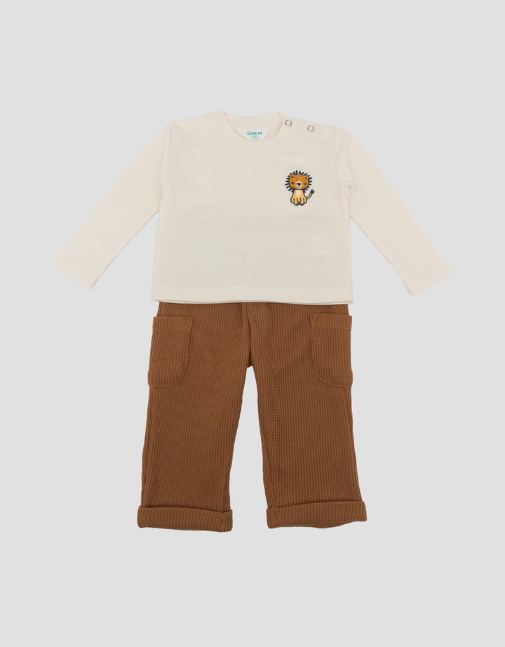 Little M Waffle Moset Set Pakaian Bayi