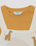 Little M Terry Full Print Giraffe Jumpsuit Overall Bayi