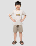Little M Yarndyed Train Pakaian Setelan Anak Laki-Laki