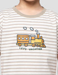 Little M Yarndyed Train Pakaian Setelan Anak Laki-Laki