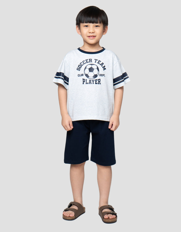 Little M Soccer Team Player Pakaian Setelan Anak Laki-Laki