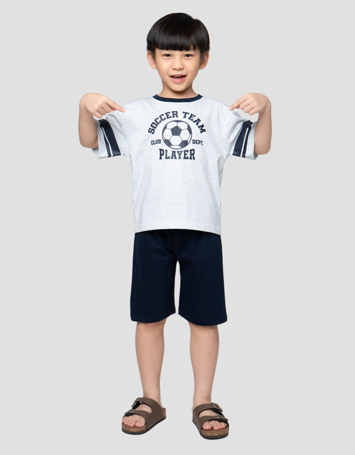 Little M Soccer Team Player Pakaian Setelan Anak Laki-Laki