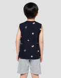 Little M Singlet Full Print Sport Pakaian Setelan Anak Laki-Laki