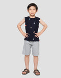 Little M Singlet Full Print Sport Pakaian Setelan Anak Laki-Laki